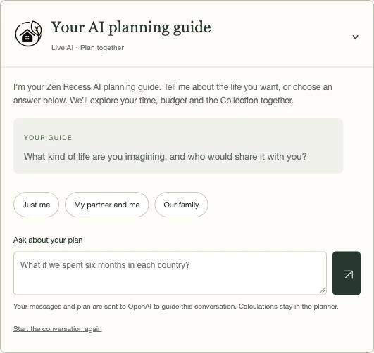 Zen Recess AI planning guide